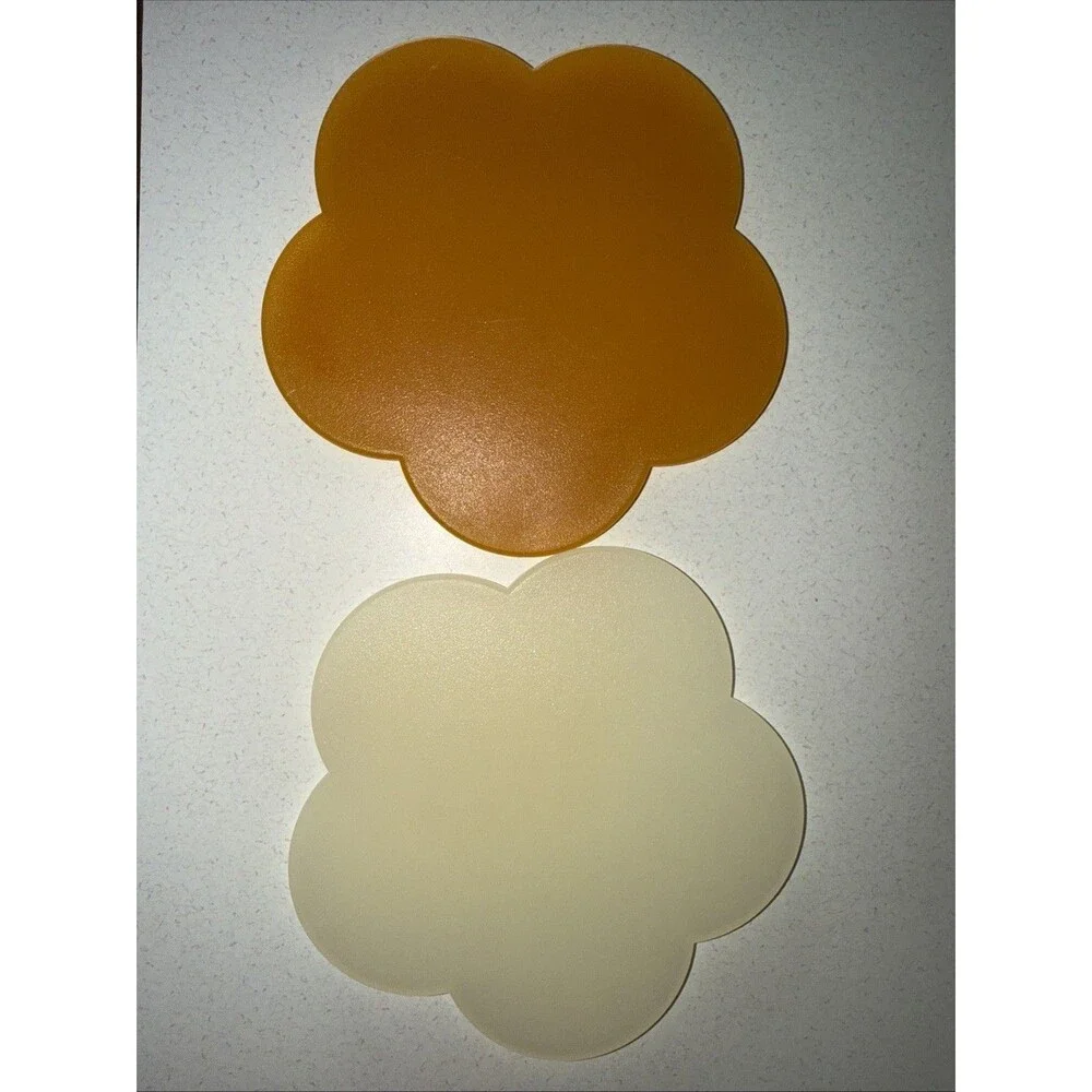 Vintage Flower Shaped Acrylic Lucite Resin Trivet Hot Plate Set Of Two MCM